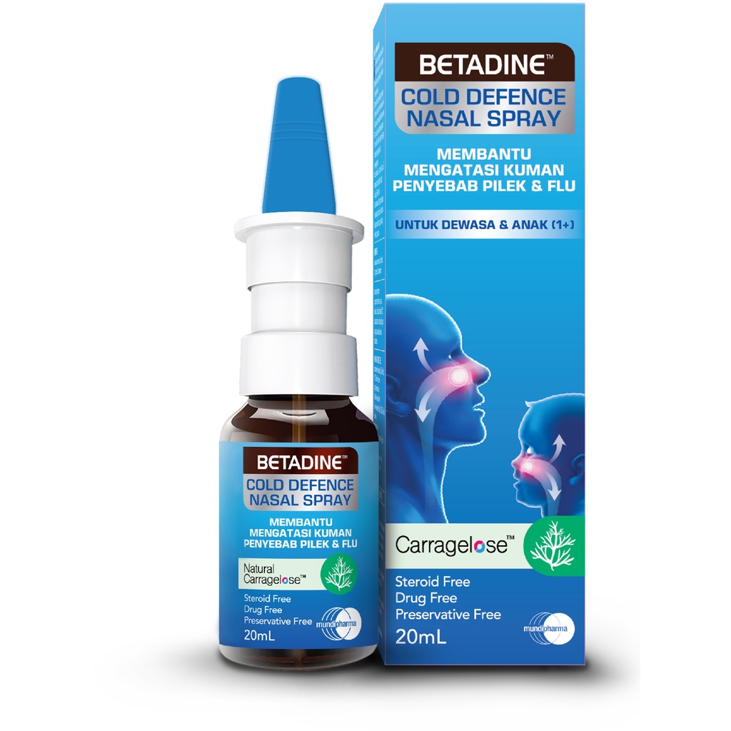 BETADINE COLD DEFENCE NASAL SPRAY DEWASA &amp; ANAK DIATAS 1 TAHUN 20 ML