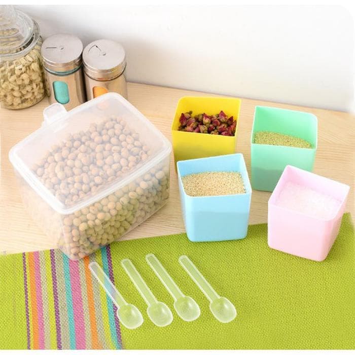 

Tempat bumbu SQUARE Kotak Toples bumbu 4 Sekat Serbagun Limited