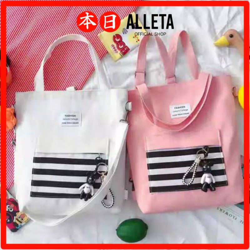 ALLETA TAS TOTEBAG TOTE BAG BAHU IMPORT KULIAH LAPTOP WANITA RESLETING KOREA SEKOLAH MURAH PREMIUM L