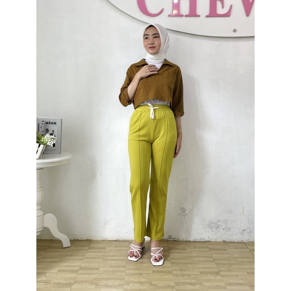 Chewid wely pants celana panjang kulot polos import-1