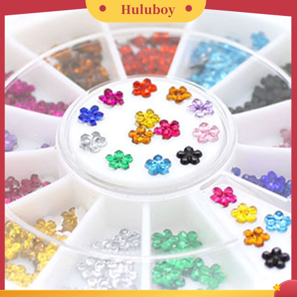 Huluboy Huluboy♡ 1 Roda Stiker Kuku Bahan Akrilik Warna-Warni Untuk Dekorasi Nail Art