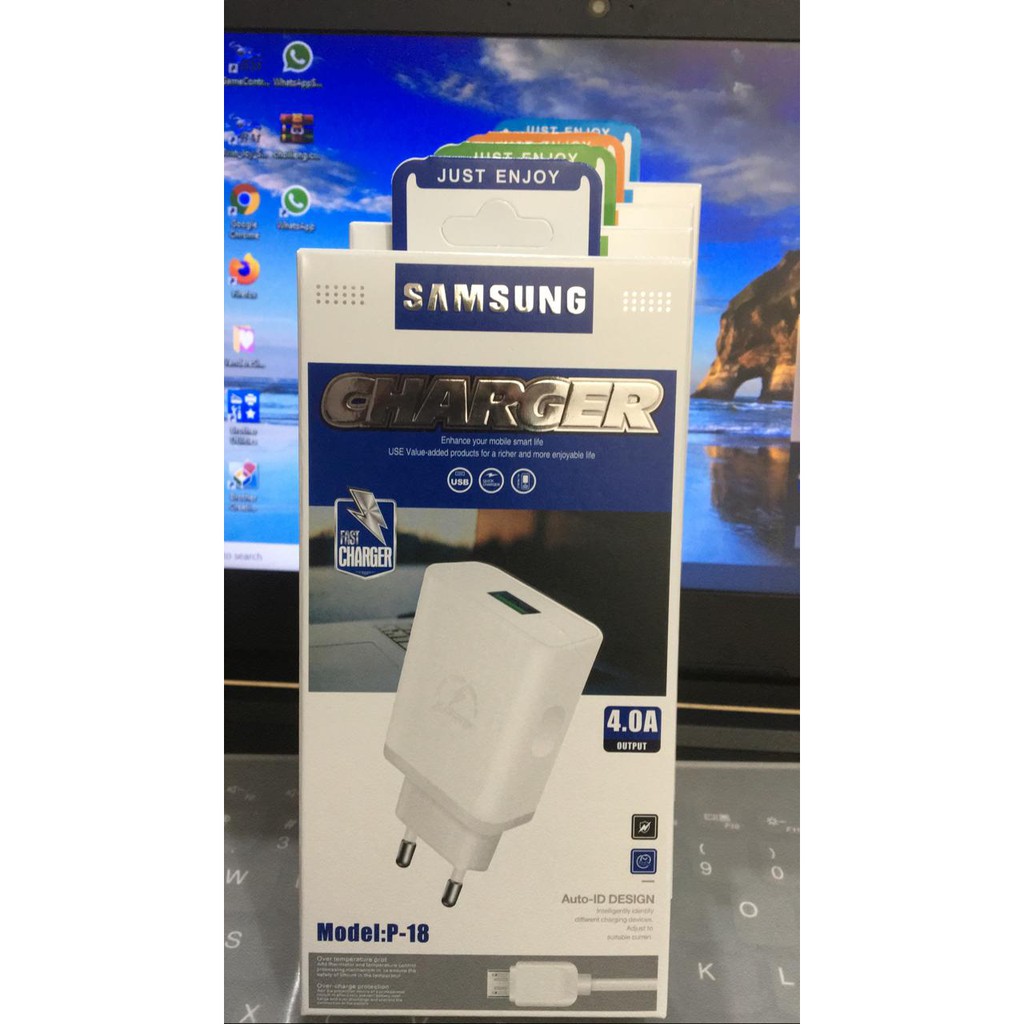 charger branded P 18 5v 4A / casan hp  samsung / xiaomi / oppo / vivo