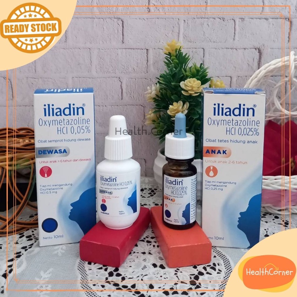 Iliadin Oxymetazoline HCl 0.05% / Meredakan Hidung Tersumbat (DEWASA &gt;6 TAHUN  / ANAK 2-6 TAHUN)