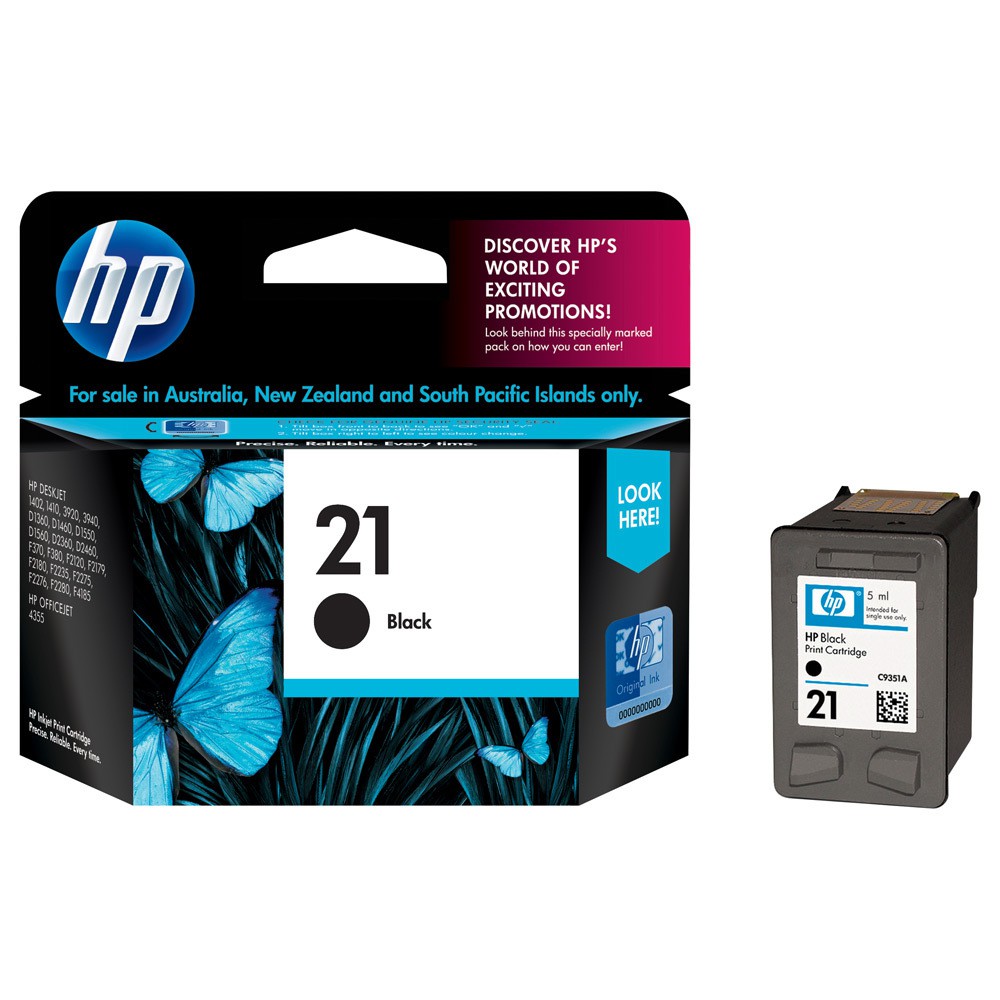 Hp Tinta Cartridge 21 Black Original