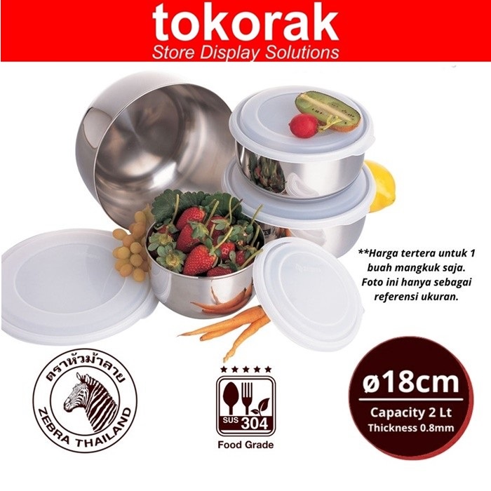 ZEBRA FOOD STORAGE 18 CM EXTRA 110422 TEMPAT SIMPAN MAKANAN STAINLESS