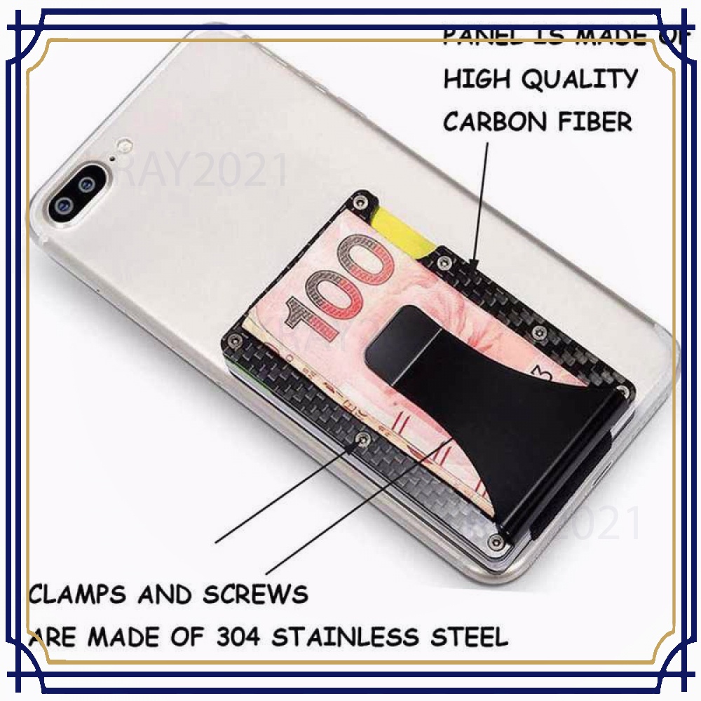 Dompet Kartu Kredit Slim Carbon Fiber Clip Holder Purse DL1