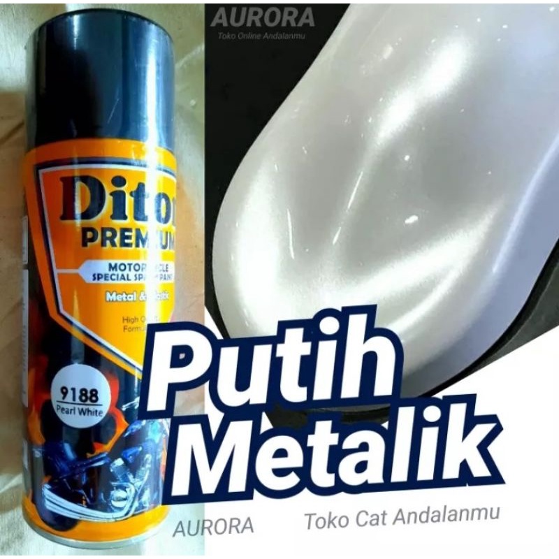 Pilox Diton Premium Pearl White 9188 Putih Mutiara PCX Wonderful White 400ml Cat Pilok Pylox Metalli