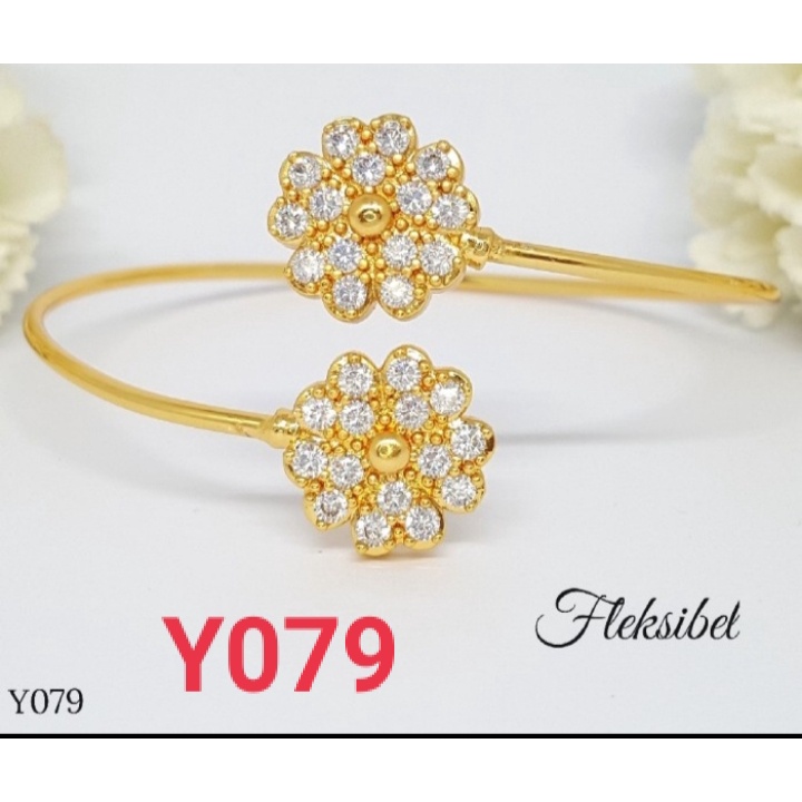 Gelang Bangkok Bukaan Berlian Mewah - Perhiasan Xuping Lapis Emas