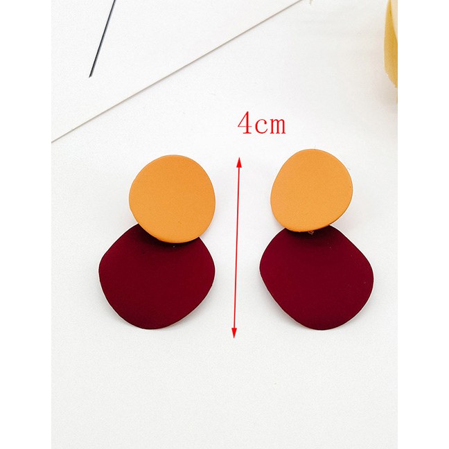 LRC Anting Tusuk Fashion Round Shape Decorated