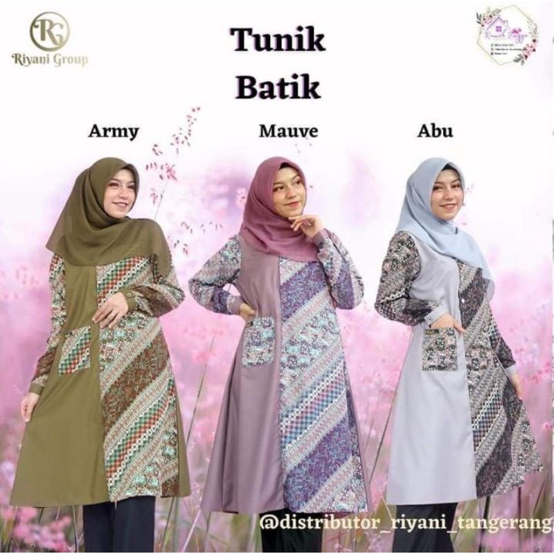 Baju Tunik Batik By RIYANI /Batik kekinian / batik terbaru/ batik wanita/ Tunik wanita / tunik terba