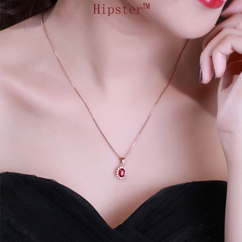 Best Selling Fashion Classic Ruby SUNFLOWER Diamond Pendant Necklace