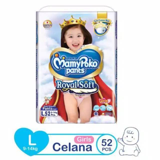 Mamypoko L52 Girls Royal Soft Extra Soft L 52 Kemasan Baru