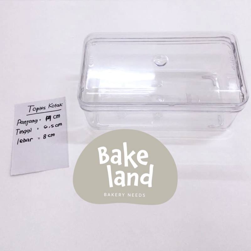 Toples cookies kue kering persegi panjang bening