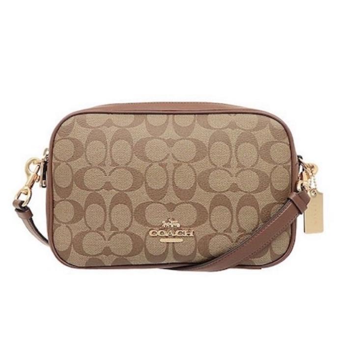 COACH JES CROSSBODY IN SIGNATURE CANVAS KHAKI SADDLE(COACH F68168)