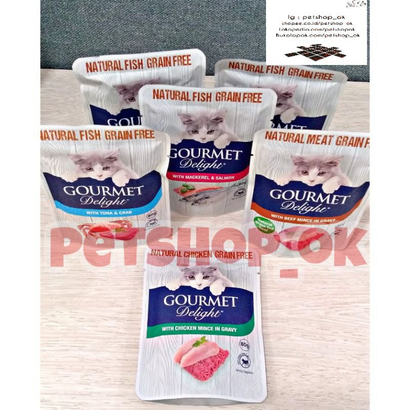 Gourmet Delight Natural fish train free 80gr / Makanan kucing wetfood