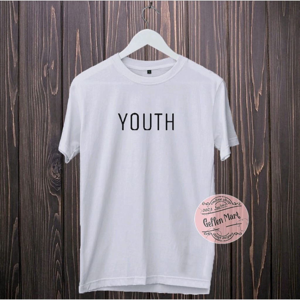 Kaos Distro Motif Youth / Baju Kaos Distro Oblong Pria Dan Wanita Murah / Atasan Pria Wanita Polos Keren