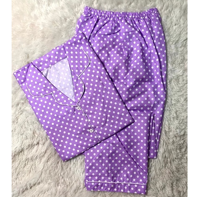 BAJU TIDUR WANITA / PIYAMA WANITA KATUN MOTIF POLKADOT CP