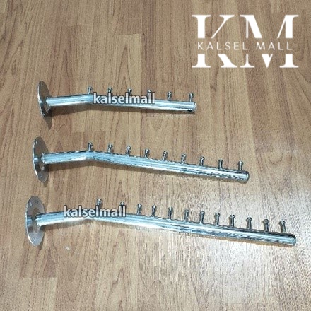 Gantungan Baju Celana Tas Pakaian Hanger Tekuk Suling Besi Dinding Tembok Display Toko Butik Distro 12 9 6 Titik Mata Stainles Lebih Kuat Kokoh Paku Bentuk Tekuk Suling ART3