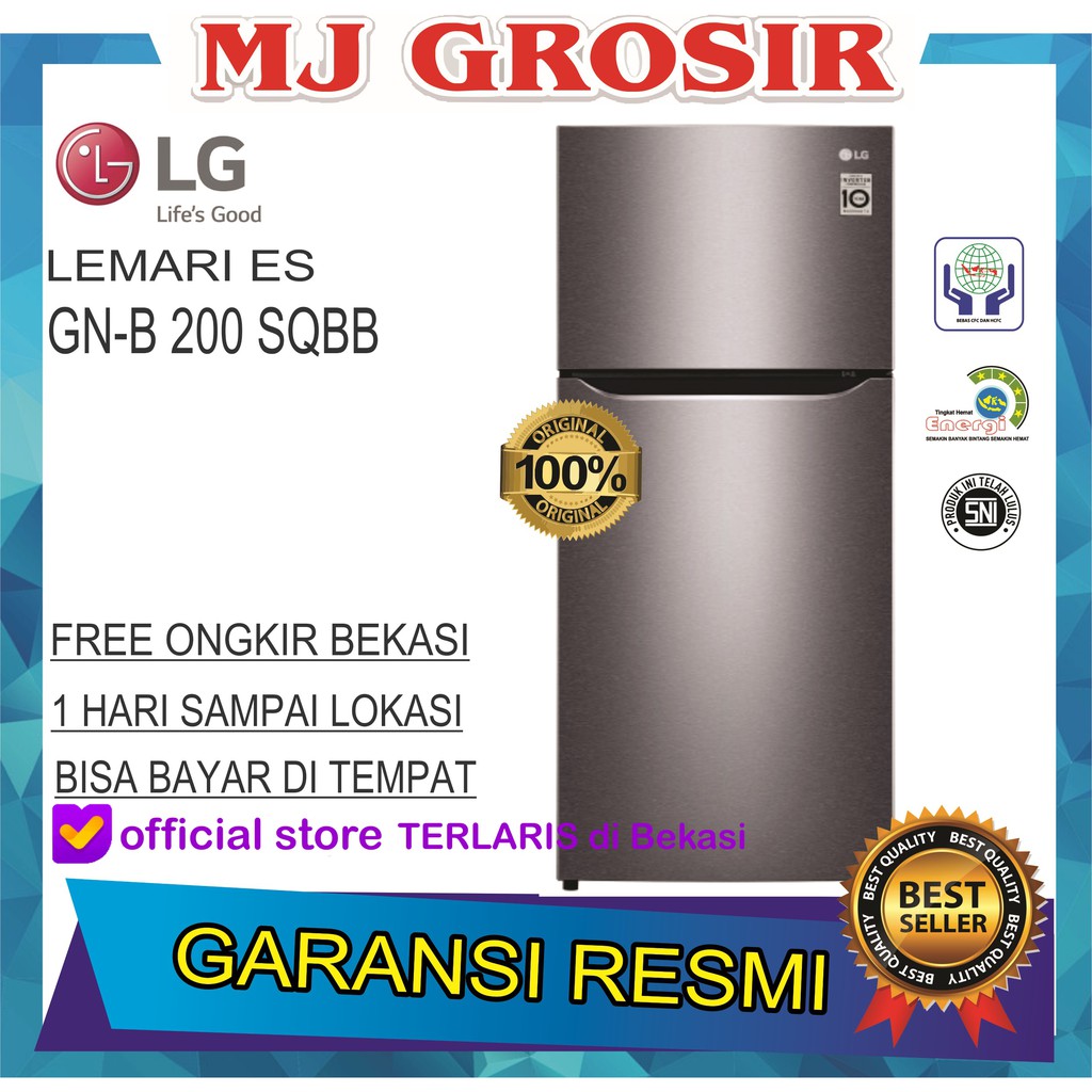  KULKAS  LG  GN B 200 SQBB  LEMARI ES 2 PINTU GNB 200SQBB  209L 