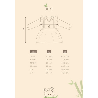 Bamboo and Bub - Airi Dress Baju Anak Bayi Balita Lucu Bambu Soft Terusan Perempuan Cewe Organic