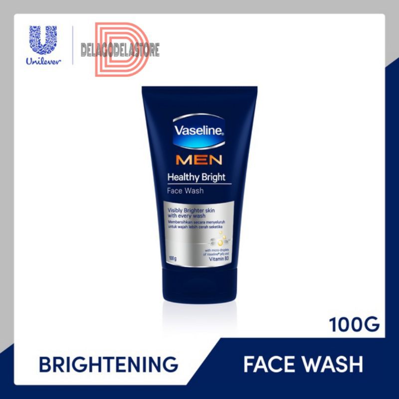 Vaseline Men Healthy Bright Face Wash 100gr / Vaseline Pencuci Wajah Pria 100gr