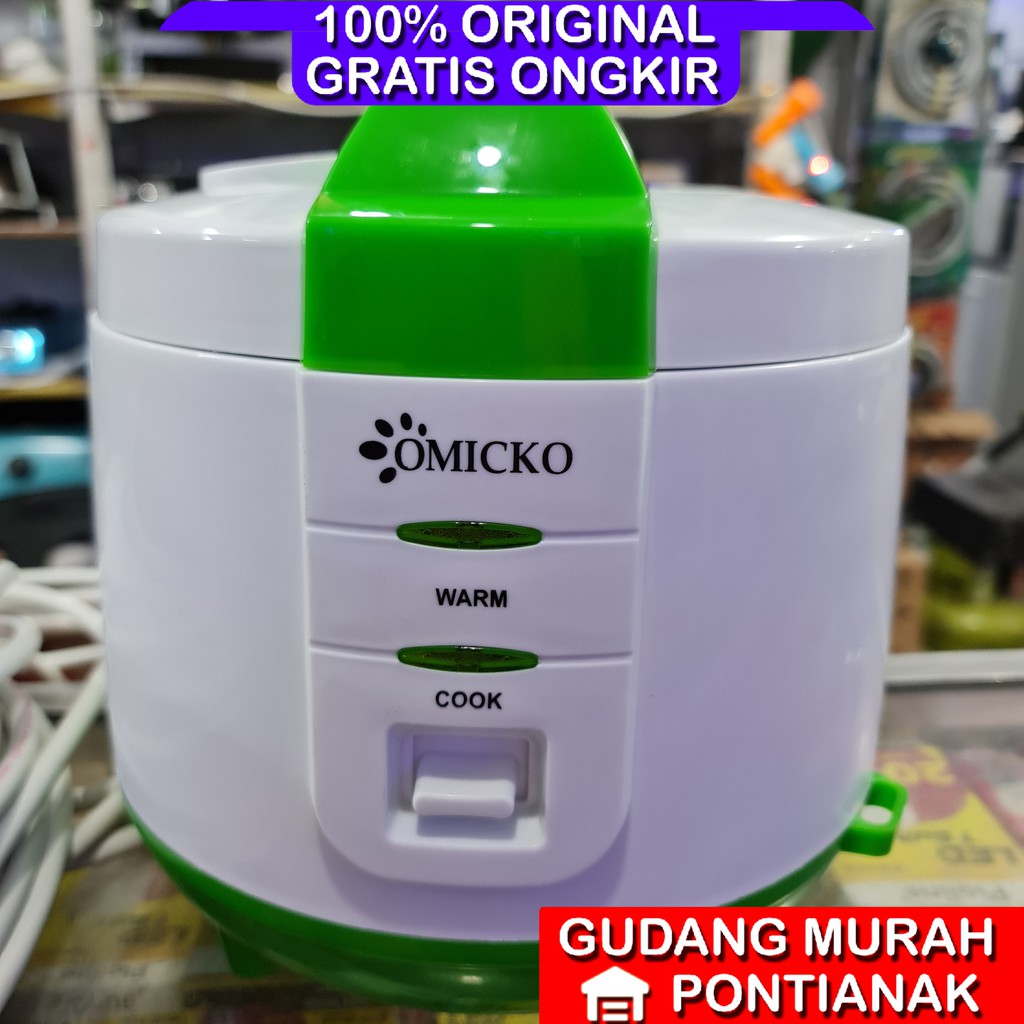Ricecooker Omicko / TD 1,2 liter anti penyok / penanak nasi / magic com 1liter /magicom hijau