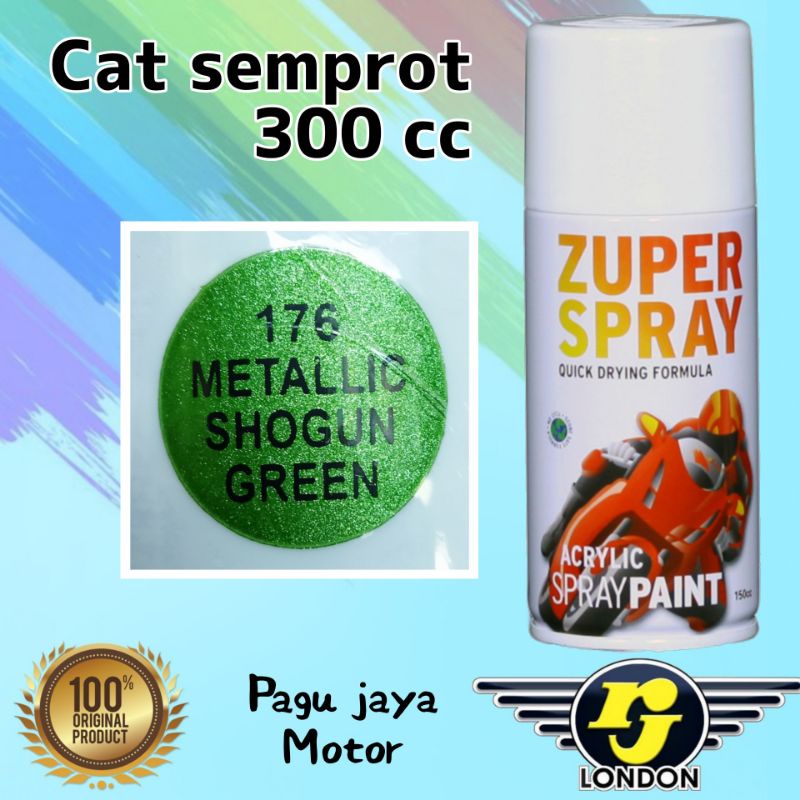 cat semprot metallic metalik shogun green hijau 300cc zuper spray pilok pilox