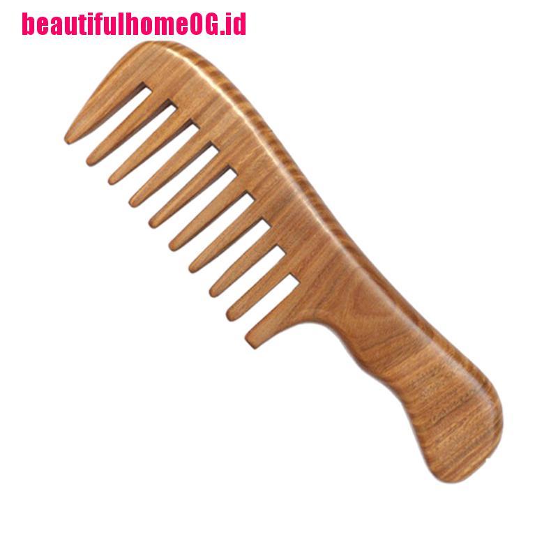 Sisir Kayu Cendana Alami Handmade Model Gigi Lebar