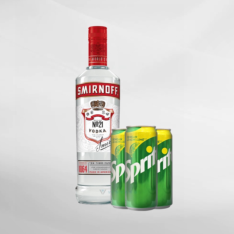 Promo Bundling Smirnoff 700ml + 3 Kaleng Sprite 250ml ( Original &amp; Resmi By Vinyard )