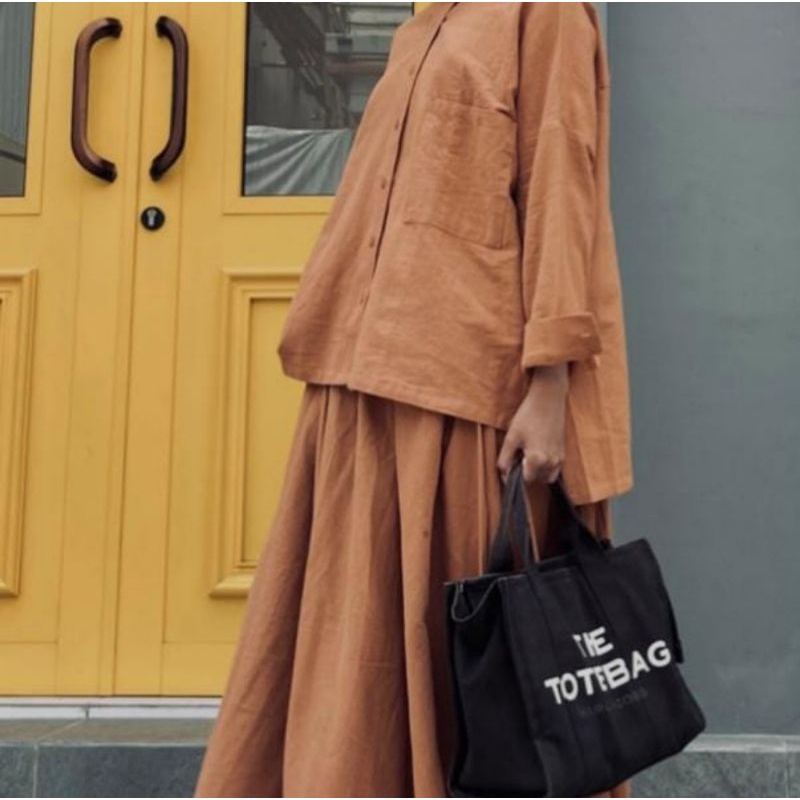 linen set skirt by Masa Official