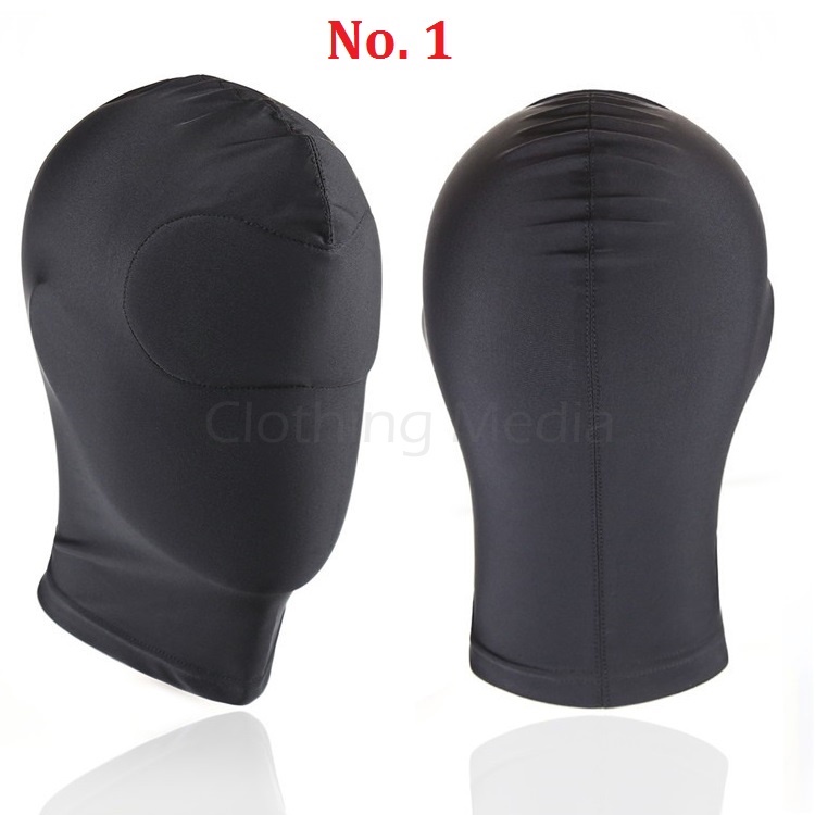 Hood Spandex Warna Hitam Topeng Cosplay Mask Blindfold Elastis Headgear