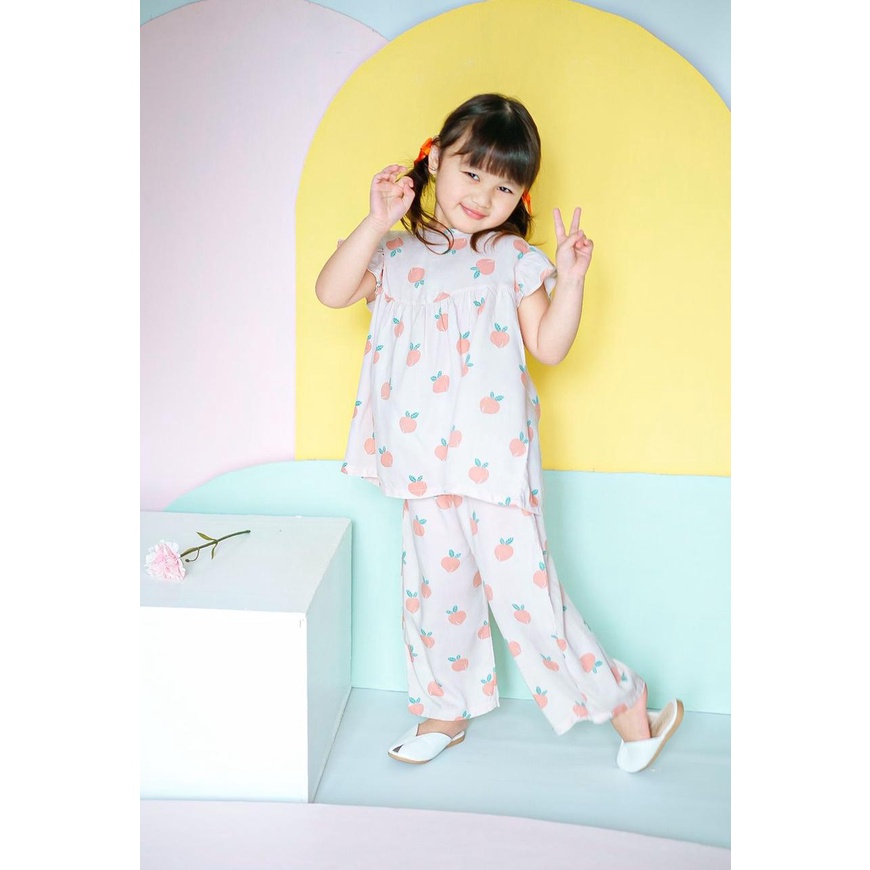 Setelan ADEM FASHION GIRL Atasan Pendek Celana Panjang Bianca SMilee 1-5 Tahun CBKS S24