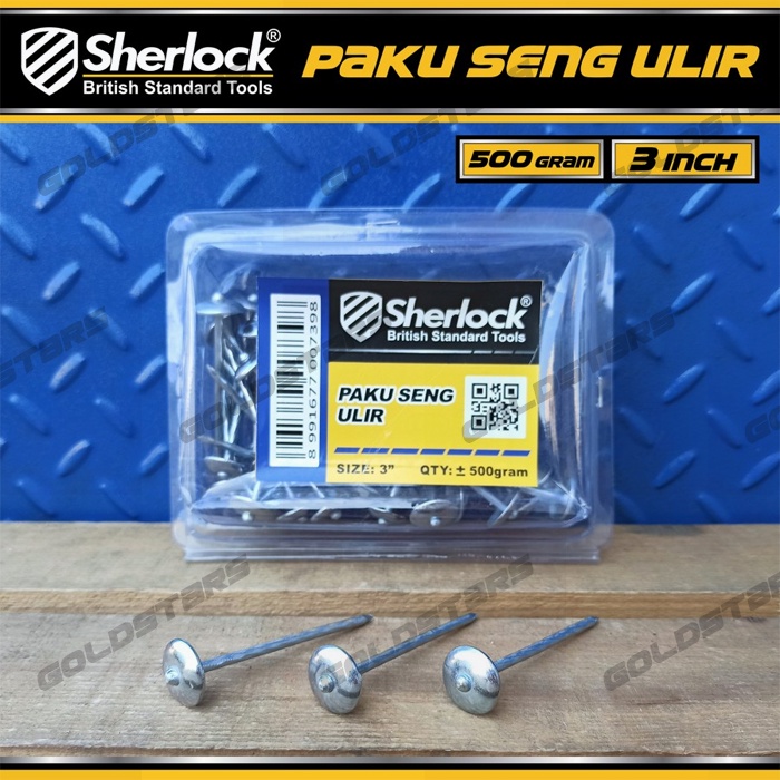 Paku Seng inch Ulir 3 inch Sherlock Paku Payung Kemasan 0.5 kg