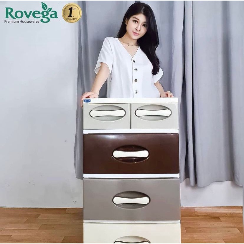 Lemari Plastik Laci 4 Susun Rovega Kharisma CKH-440 Termurah Terbaru