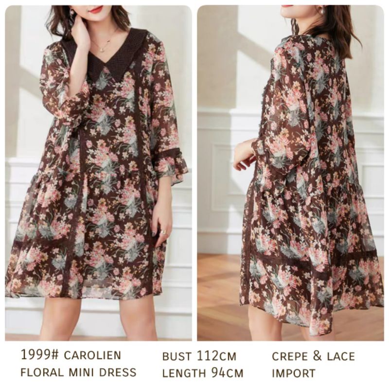 MDLV ~ 1999# Carolien Floral Mini Dress Import