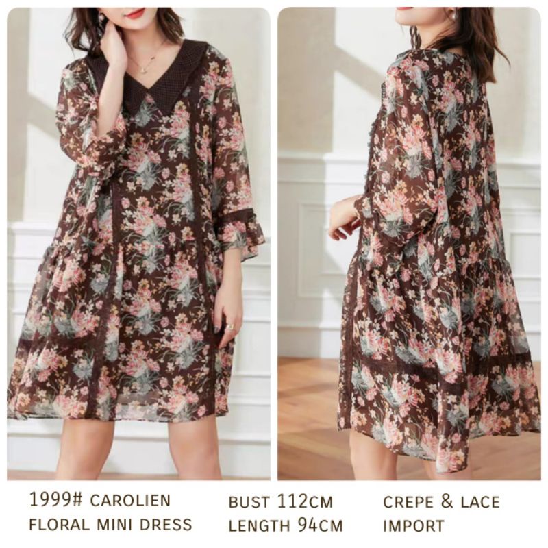 MDLV ~ 1999# Carolien Floral Mini Dress Import