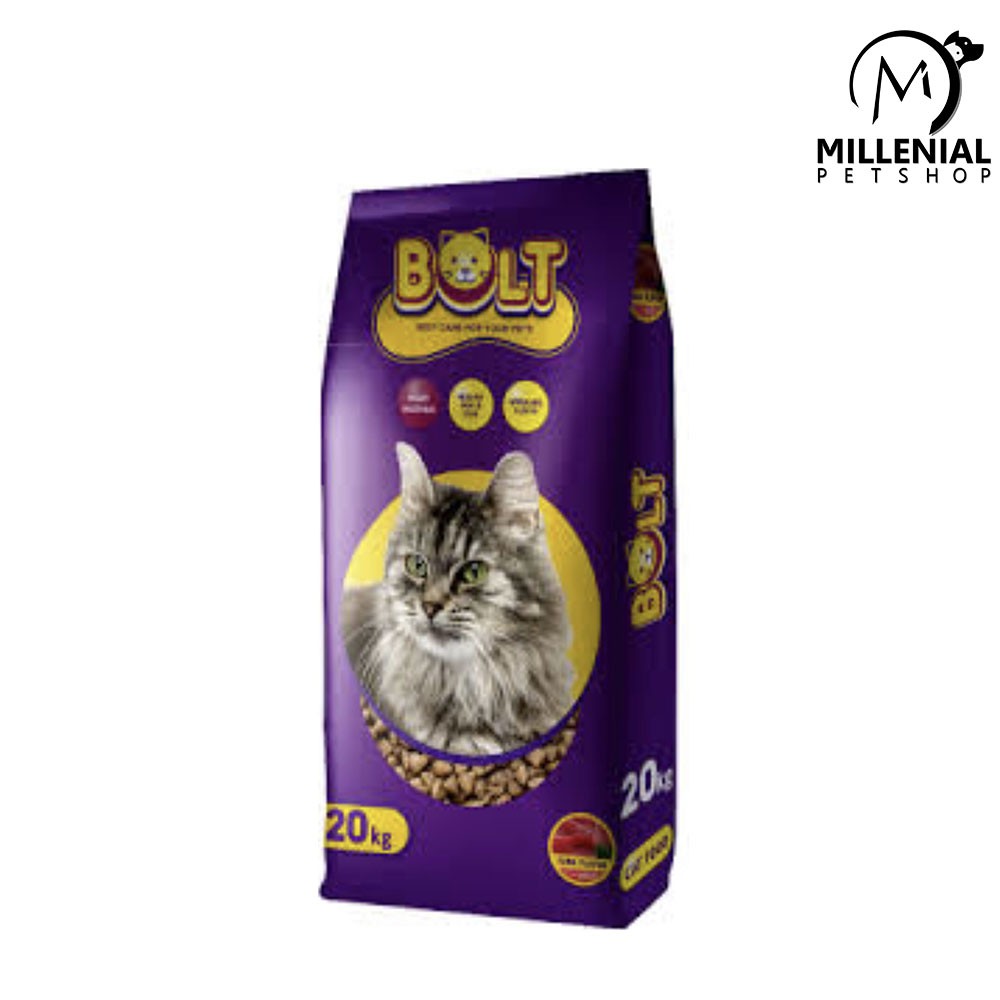 Makanan Kucing Bolt 20kg Cat Food 20 kg untuk kucing dewasa bentuk ikan bentuk donat