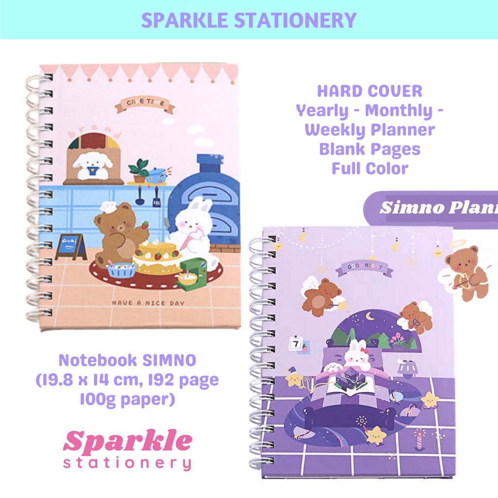 

Notebook SIMNO Hardcover Planner Agenda Tahunan Full Warna Spiral Diary