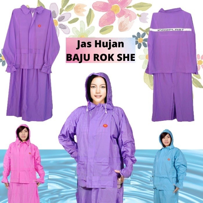 Jas Hujan Rok Gamis Wanita SHE Indoplast