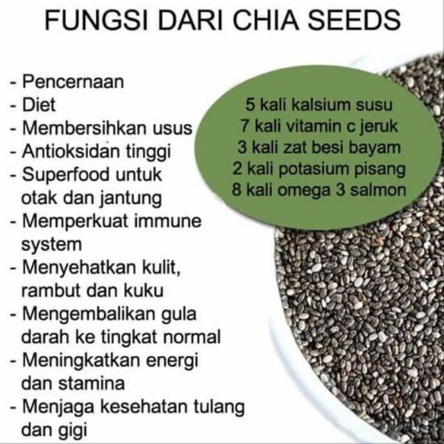 

Organic Black Chia Seed 500 gr Premium Biji Chiaseed Original Mexico kualitas terbaik