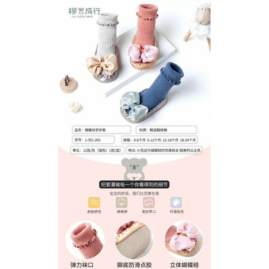 BANDUNG Kaos Kaki Korea Kartun Kaki Anak Anak Katun Bayi Non-Slip Kaos Kaki Anak bayi Cute Kaos Kaki Bayi Ada Anti Slip Kaos Kaki Import Kaos Kaki Dasi Kaos Kaki prewalker bayi Anak Karakter Lucu sepatu kaos kaki gambar timbul