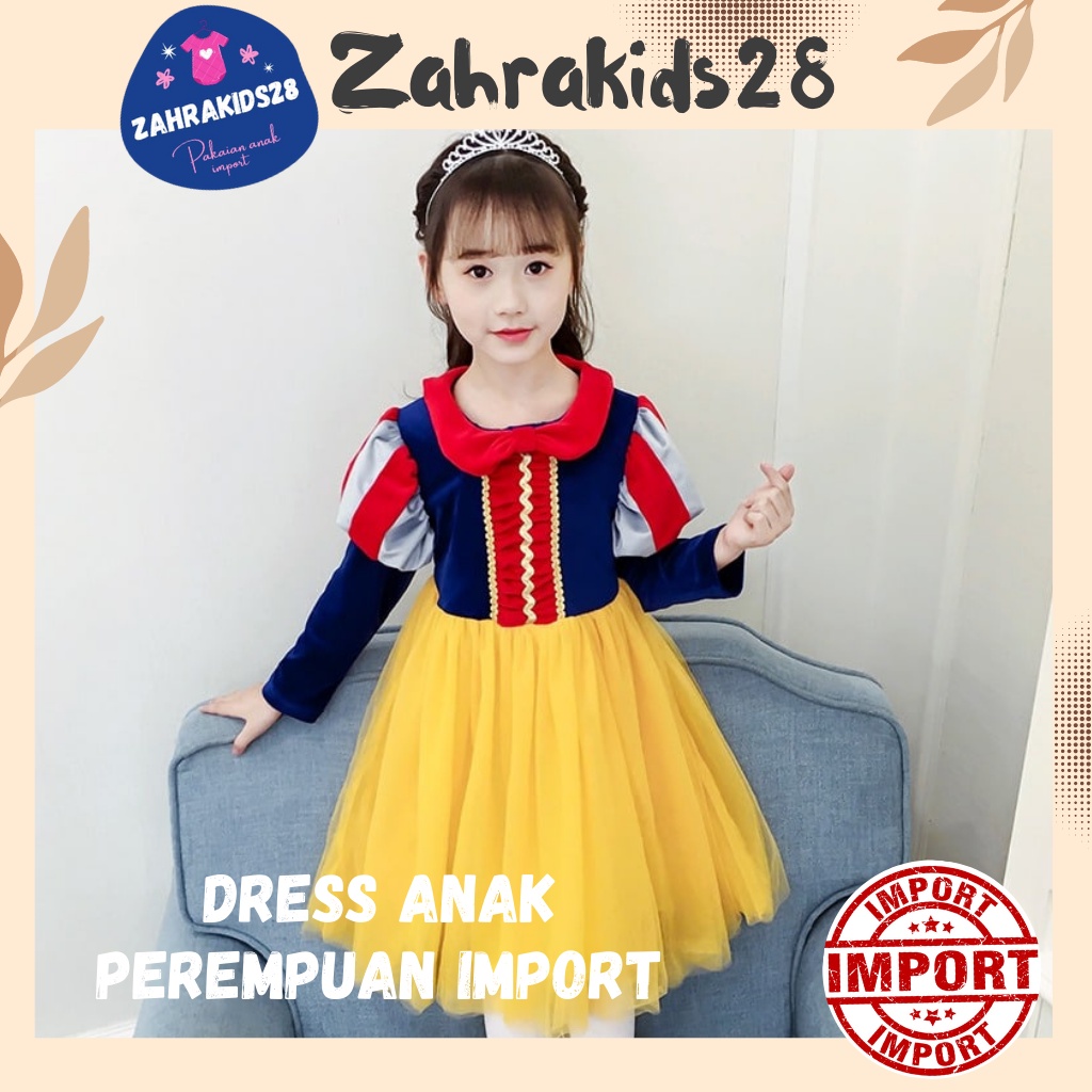 Baju Dress Dres Gaun Pesta Ultah Anak Perempuan Cewek Princess Umur 3 - 6 tahun