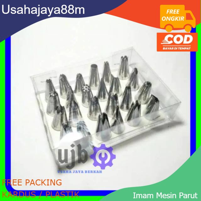 Spuit semprit mawar kue cetakan kue 1 set stainless