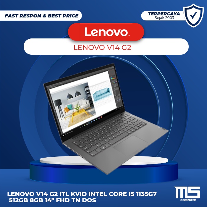 Lenovo V14 G2 ITL KVID Intel core i5 1135G7 512GB 8GB 14" FHD TN DOS