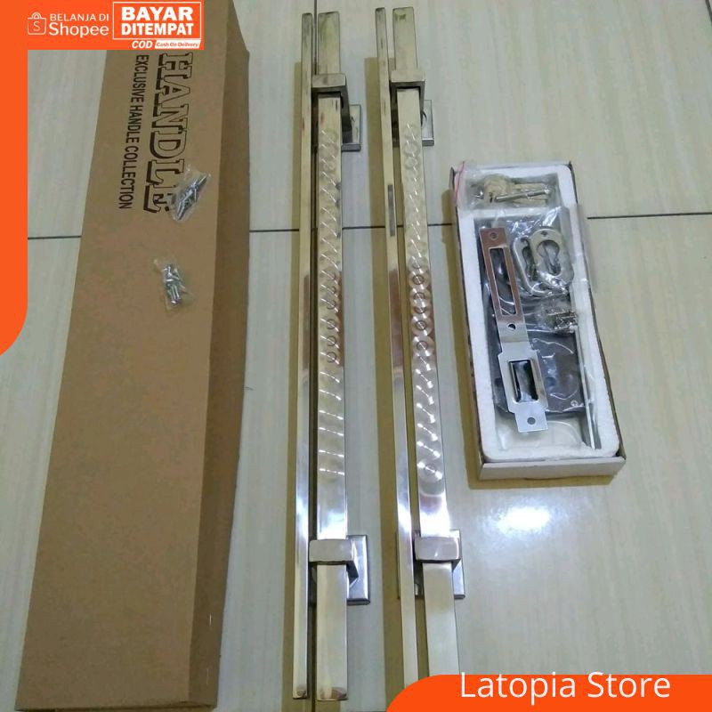 Produk terbaik handle pintu rumah stainless - set kunci