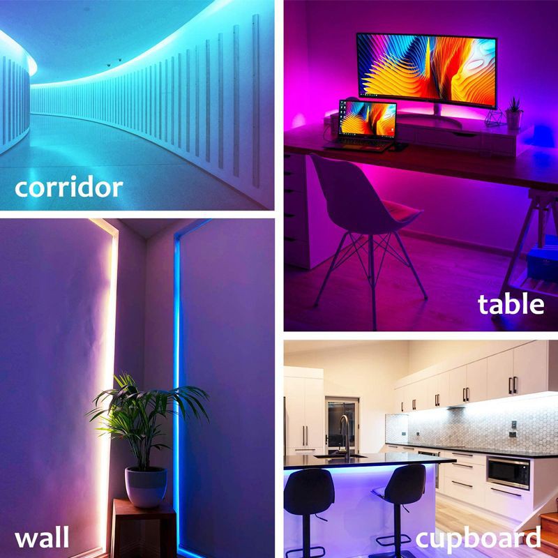 LED  STRIP RGB 5050 WARNA WARNI IP44 10M AC 220V + ADAPTOR + REMOTE 5050 (LAMPU TIKTOK)