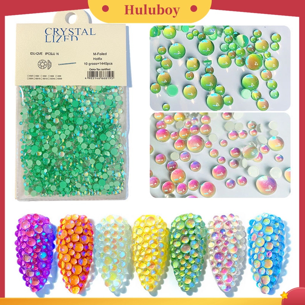 Huluboy Huluboy♡ 1440pcs / Kantong Manik-Manik Glitter Berlian Imitasi Untuk Dekorasi Nail Art