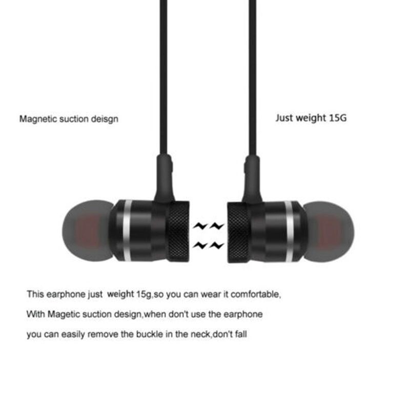 Earphone Handsfree Headset Magnetik Bluetooth Wireless Sport Full Mega Bass