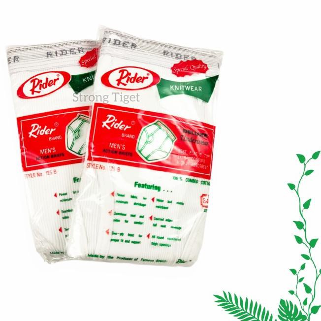 ♢ Celana Dalam Pria Rider Cowok Ukuran Size 38 40 42 Warna Putih XXXL - Putih, 40 ➬