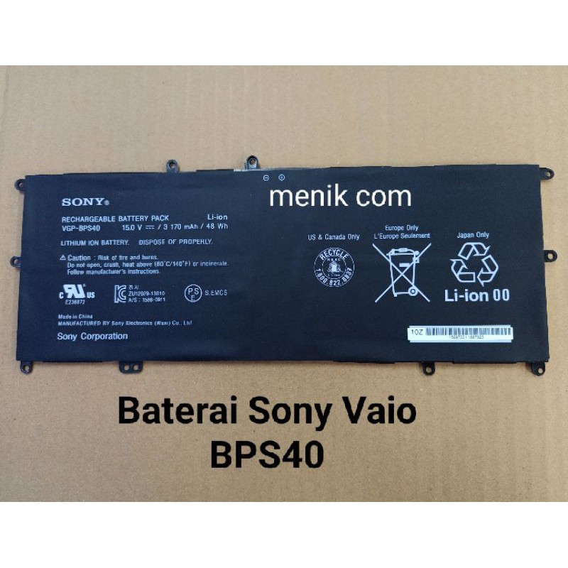 BATERAI SONY VAIO ULTRABOOK VGP-BPS40 FLIP SVF15A SVF15N17 ORIGINAL